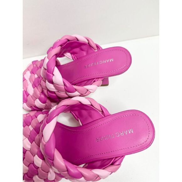 Marc Fisher Shoes Womens Size 6.5 Barbie Pink Toree Slip On Heeled Sandals - Picture 7 of 9